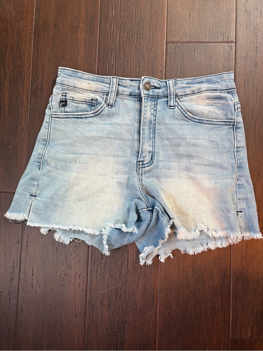 KanCan Washed Light Blue Distressed Denim Cutoff Shorts